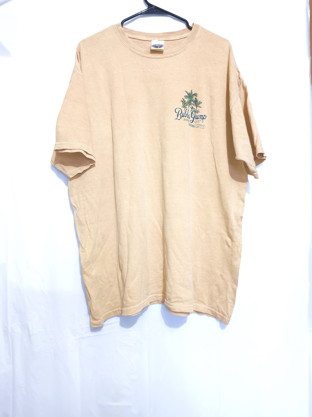 Vintage Bubba Gump Men’s Short-Sleeve Tan Logo Tee Size XL G1(3)